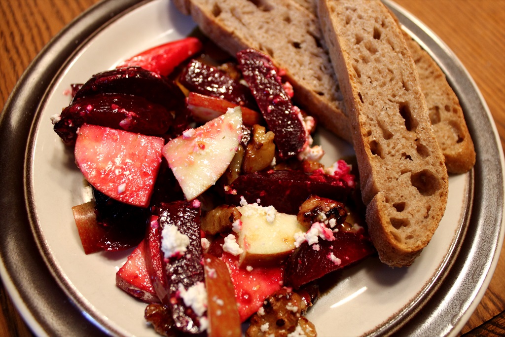 100 Mile Monday – My Favorite Beet and Apple Salad, Pot Roast, and Whole Wheat Sourdough Ciabatta