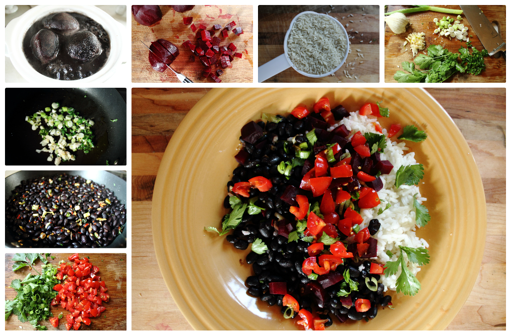 Beet Black Beans and Rice