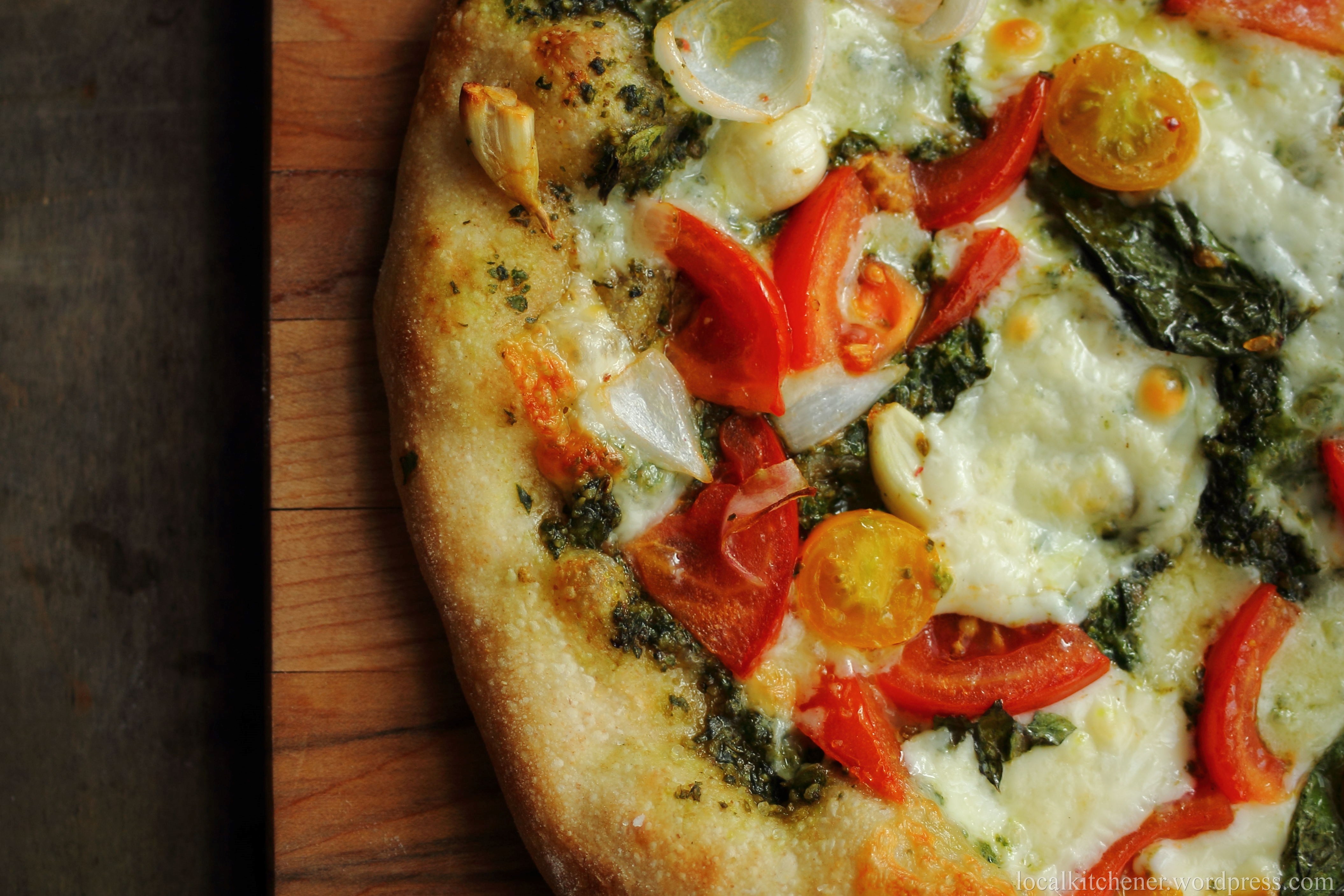 Summer Pizzas Featuring Zucchini, Tomatoes and Basil. Correction – Lots of Basil.